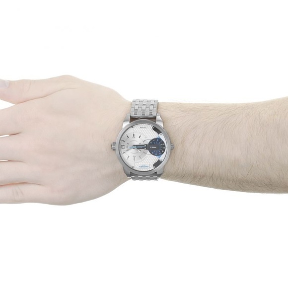 Men’s Diesel Watch DZ7305 Mini Daddy Silver NEW - Picture 4 of 5